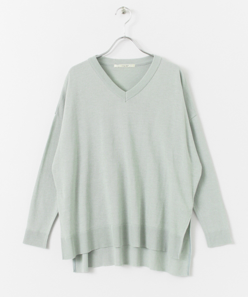 URBAN RESEARCH Sonny Label（アーバンリサーチサニーレーベル）の「Sonny Label 綿混Vネックオーバーニット（ニット/セーター・レディース・オフホワイト/ブルー系その他/ミント/ピンク・FREE）」の17枚目の写真
