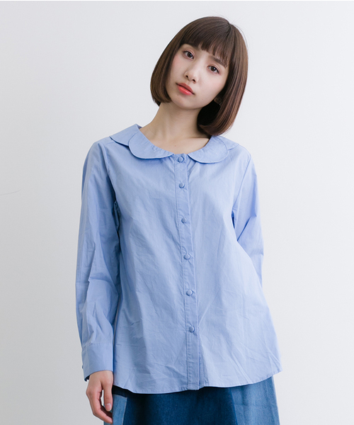 MERLOT（メルロー）の「フラワー襟ブラウス2419（シャツ/ブラウス・レディース・ホワイト/グリーン/ピンク系その他2/ブラック/ブルー/ピンク・FREE）」の4枚目の写真