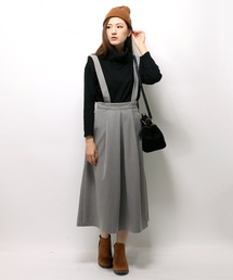 LBC | スパンサス付きタックスカート                (スカート)