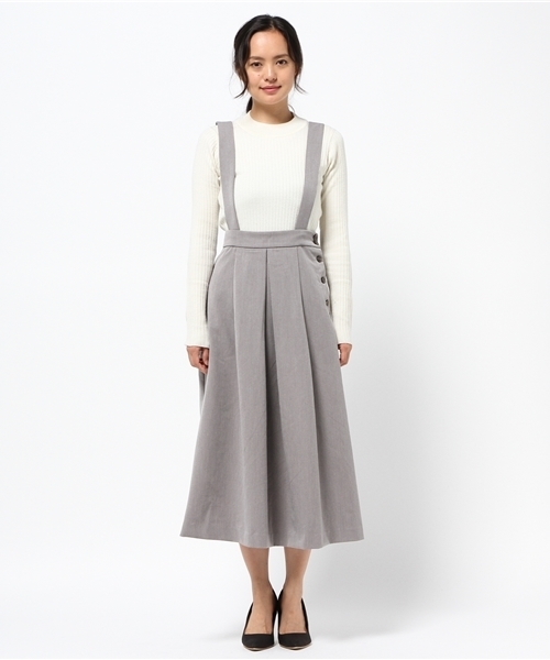 LBC（エルビーシー）の「スパンサス付きタックスカート                （スカート・レディース・ブラウン/グレー・MEDIUM/LARGE）」の4枚目の写真