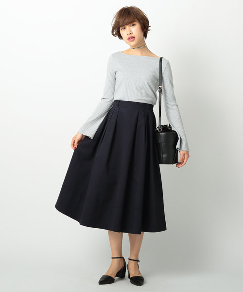 UNRELISH（アンレリッシュ）の「ツイルフレアースカート（スカート・レディース・ネイビー/ベージュ/キャメル/グリーン・MEDIUM）」の6枚目の写真