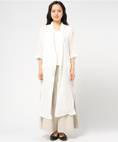 LBC(エルビーシー)の「コットンロングカーディガン (カーディガン/ボレロ・レディース・ブラック/ホワイト・MEDIUM/LARGE)」の7枚目の写真