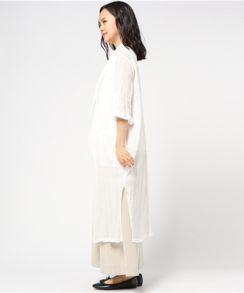 LBC(エルビーシー)の「コットンロングカーディガン (カーディガン/ボレロ・レディース・ブラック/ホワイト・MEDIUM/LARGE)」の8枚目の写真