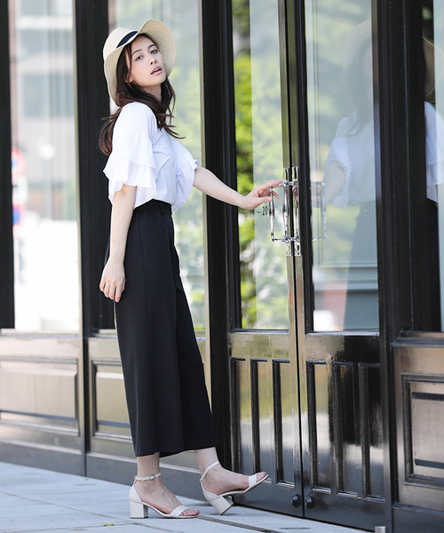 WEGO（ウィゴー）の「WEGO/【WEB限定】フリル袖カットソー（Tシャツ/カットソー・レディース・ブラック/ホワイト/ネイビー・FREE）」の18枚目の写真