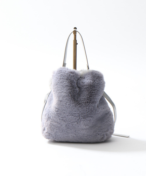 interstaple（インターステイプル）の「【WEB別注】ファー巾着（ショルダーバッグ・レディース・ワインレッド/グレー/ネイビー・FREE）」の5枚目の写真