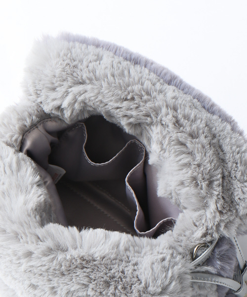 interstaple（インターステイプル）の「【WEB別注】ファー巾着（ショルダーバッグ・レディース・ワインレッド/グレー/ネイビー・FREE）」の12枚目の写真