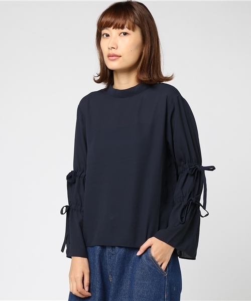 earth music&ecology（アースミュージックアンドエコロジー）の「キャンディスリーブフレアープルオーバー（シャツ/ブラウス・レディース・ネイビー/アイボリー/ボルドー・FREE）」の2枚目の写真