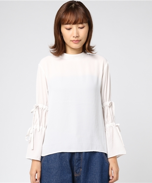 earth music&ecology（アースミュージックアンドエコロジー）の「キャンディスリーブフレアープルオーバー（シャツ/ブラウス・レディース・ネイビー/アイボリー/ボルドー・FREE）」の8枚目の写真