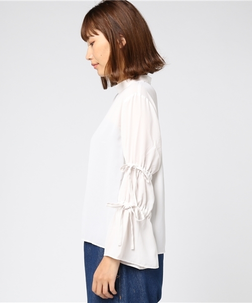 earth music&ecology（アースミュージックアンドエコロジー）の「キャンディスリーブフレアープルオーバー（シャツ/ブラウス・レディース・ネイビー/アイボリー/ボルドー・FREE）」の10枚目の写真