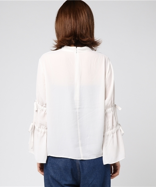 earth music&ecology（アースミュージックアンドエコロジー）の「キャンディスリーブフレアープルオーバー（シャツ/ブラウス・レディース・ネイビー/アイボリー/ボルドー・FREE）」の7枚目の写真