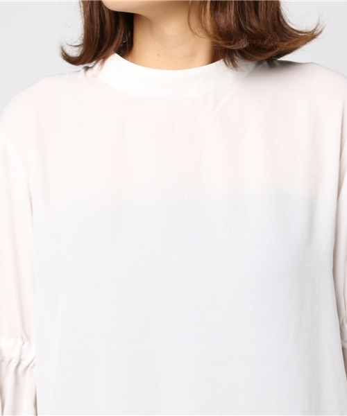 earth music&ecology（アースミュージックアンドエコロジー）の「キャンディスリーブフレアープルオーバー（シャツ/ブラウス・レディース・ネイビー/アイボリー/ボルドー・FREE）」の5枚目の写真
