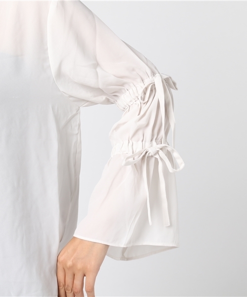 earth music&ecology（アースミュージックアンドエコロジー）の「キャンディスリーブフレアープルオーバー（シャツ/ブラウス・レディース・ネイビー/アイボリー/ボルドー・FREE）」の9枚目の写真