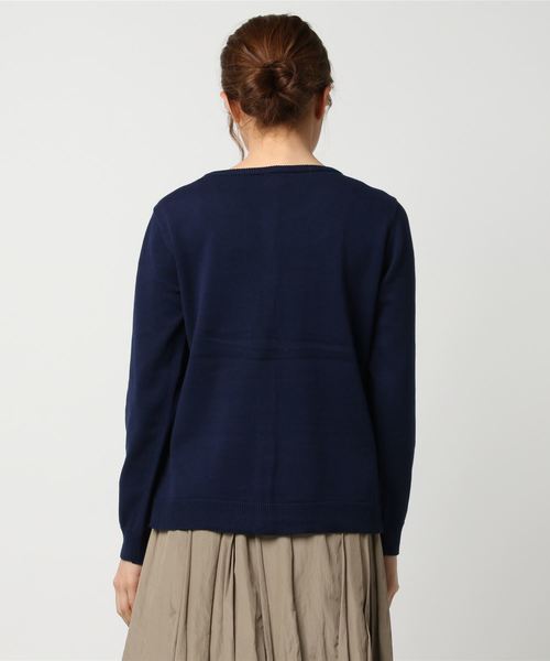 LBC（エルビーシー）の「ポイント配色カーディガン（カーディガン/ボレロ・レディース・ライトグレー/イエロー/ネイビー・MEDIUM/LARGE）」の5枚目の写真