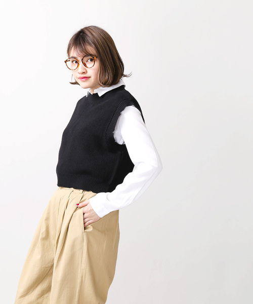 WEGO(ウィゴー)の「WEGO/ダメージニットベスト(ベスト・レディース・ホワイト/ブラック・FREE)」の8枚目の写真