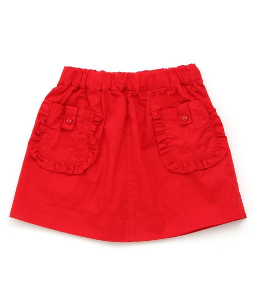 apres les cours(アプレレクール)の「ポケットフリルスカート(スカート・キッズ・ベージュ/レッド・100/120/90/140/110/130)」の2枚目の写真