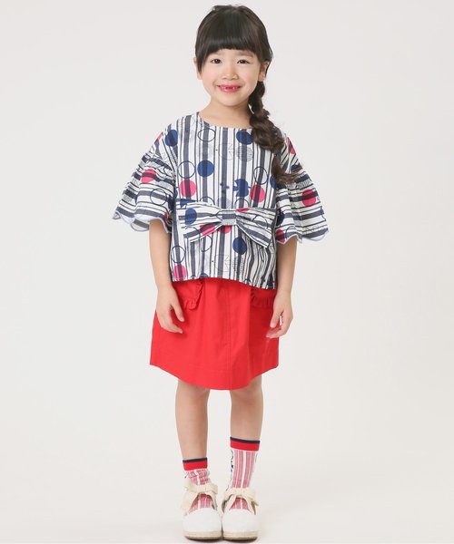 apres les cours(アプレレクール)の「ポケットフリルスカート(スカート・キッズ・ベージュ/レッド・100/120/90/140/110/130)」の9枚目の写真