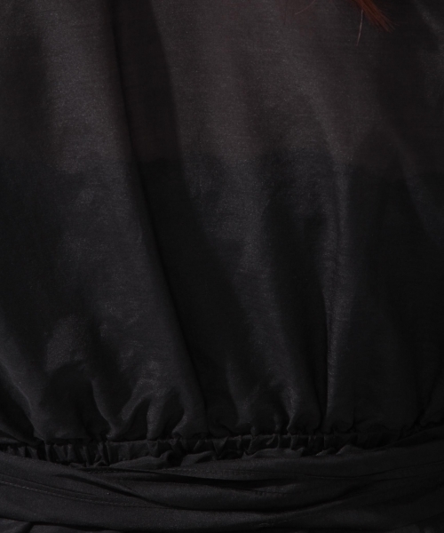 laboratory work（ラボラトリーワーク）の「ラッフルショートスリーブカシュクールシャツ（シャツ/ブラウス・レディース・ブラック/オフホワイト/グレイッシュベージュ・MEDIUM）」の17枚目の写真