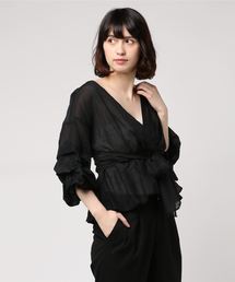 laboratory work | ラッフルショートスリーブカシュクールシャツ(シャツ/ブラウス)