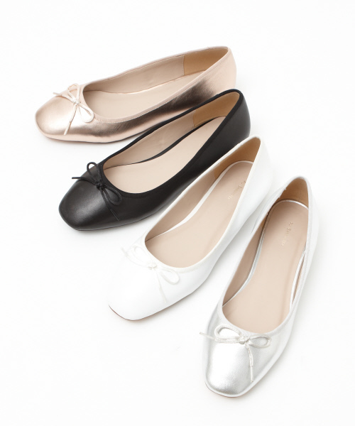 Au BANNISTER（オゥバニスター）の「【WEB別注】スクエアトゥバレエパンプス（パンプス・レディース・ブラック/ホワイト/シャンパン/シルバー・35/36/37/38/39）」の11枚目の写真