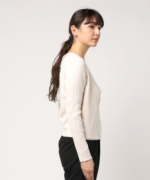 TRUDEA(トルディア)の「リブVネックカーディガン(カーディガン/ボレロ・レディース・グレー/ブラウン/ベージュ/ネイビー/サックスブルー/ワインレッド・MEDIUM/LARGE)」の7枚目の写真