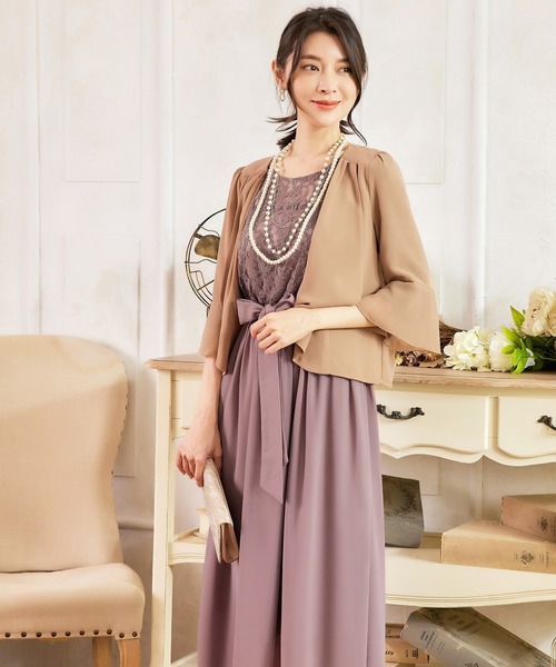 DRESS STAR(ドレス スター)の「7分丈薄手シフォンパーティボレロ結婚式カーディガン(カーディガン/ボレロ・レディース・ナチュラル/ブラック/グレー/ラベンダー/ネイビー/ブルーグレー/ベージュ/カーキ・L/M/S/XL/XXL)」の10枚目の写真