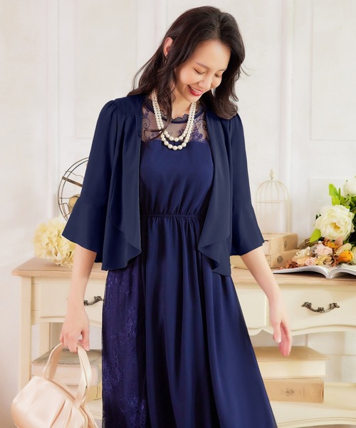 DRESS STAR(ドレス スター)の「7分丈薄手シフォンパーティボレロ結婚式カーディガン(カーディガン/ボレロ・レディース・ナチュラル/ブラック/グレー/ラベンダー/ネイビー/ブルーグレー/ベージュ/カーキ・L/M/S/XL/XXL)」の20枚目の写真
