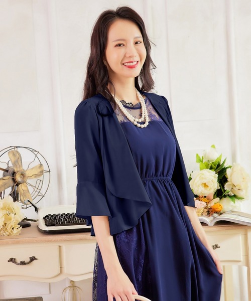 DRESS STAR(ドレス スター)の「7分丈薄手シフォンパーティボレロ結婚式カーディガン(カーディガン/ボレロ・レディース・ナチュラル/ブラック/グレー/ラベンダー/ネイビー/ブルーグレー/ベージュ/カーキ・L/M/S/XL/XXL)」の21枚目の写真