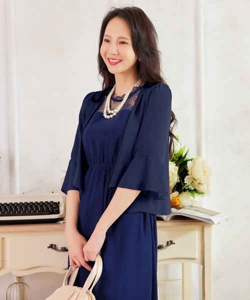 DRESS STAR(ドレス スター)の「7分丈薄手シフォンパーティボレロ結婚式カーディガン(カーディガン/ボレロ・レディース・ナチュラル/ブラック/グレー/ラベンダー/ネイビー/ブルーグレー/ベージュ/カーキ・L/M/S/XL/XXL)」の22枚目の写真