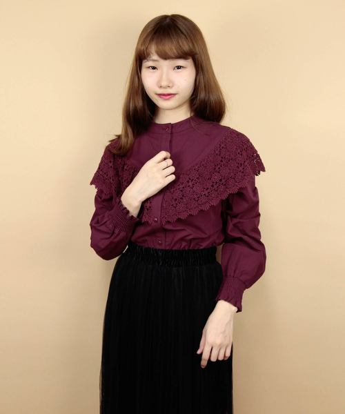 ParAvion + Petit Standard(パラビオンスタンダードプチ)の「レースフリルブラウス(シャツ/ブラウス)」 - WEAR ParAvion + Petit Standard(パラビオンスタンダードプチ)の「レースフリルブラウス(シャツ/ブラウス)」 - WEAR