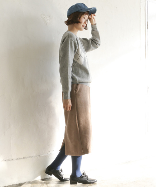 LBC(エルビーシー)の「アーガイルジャガードニットプルオーバー(ニット/セーター・レディース・ネイビー/グレー・M)」の9枚目の写真