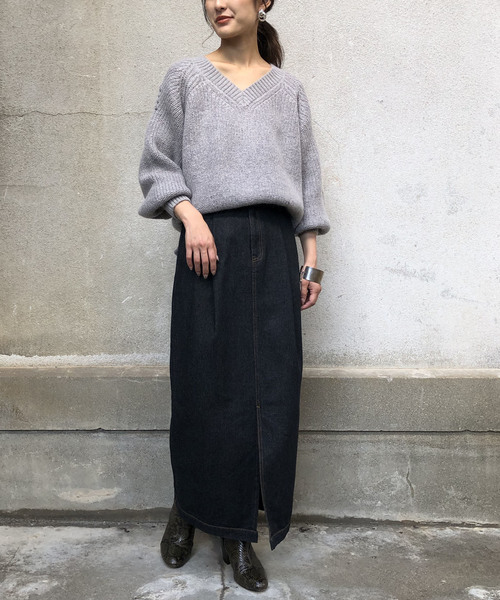 &g'aime(アンジェム)の「【&g'aime】ベビーモヘアチュニックニット(ニット/セーター・レディース・ホワイト/グレー/モカ/ネイビー・FREE)」の18枚目の写真