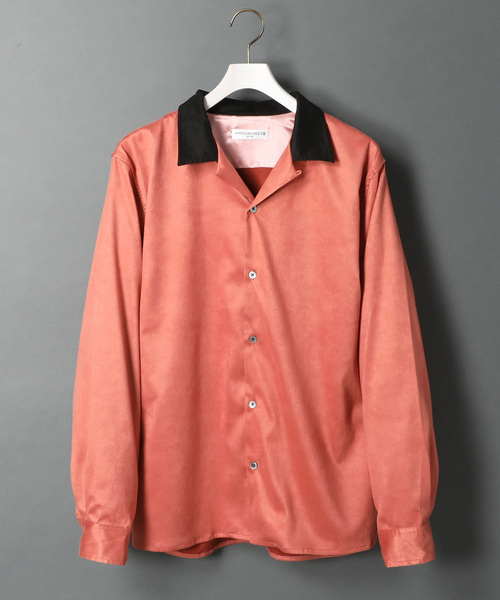 AMERICAN RAG CIE（アメリカンラグシー）の「アメリカンラグシー AMERICAN RAG CIE / オープンカラースエードシャツ Open Collar Suede Shirt（シャツ/ブラウス・メンズ・ピンク/ブラック/ベージュ・2/1/3）」の3枚目の写真