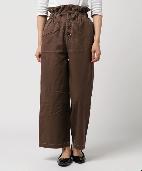 one after another NICE CLAUP(ワンアフターアナザーナイスクラップ)の「【ナイスクラップ】ベルト付ふくれパンツ(スラックス・レディース・オフホワイト/ブラック/ブラウン/ブラック系その他・FREE)」の4枚目の写真