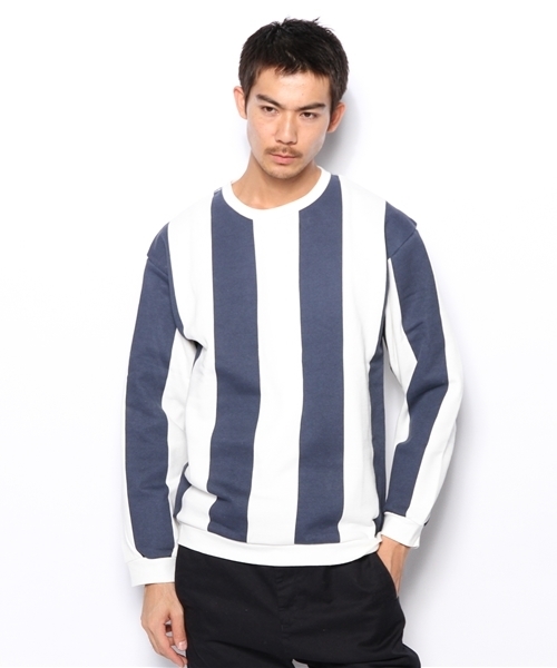 WHO'S WHO gallery（フーズフーギャラリー）の「ストライプスウェット（スウェット・メンズ・ネイビー/その他・MEDIUM/LARGE）」の10枚目の写真