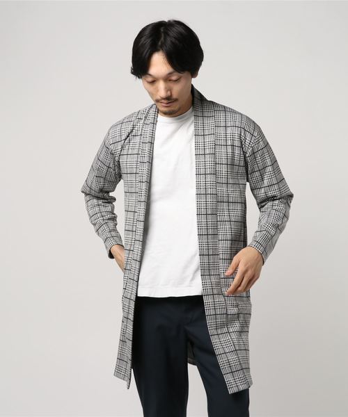 おしゃれスタ(オシャレスタ)の「グレンチェックショールガウン(SS)(その他アウター・メンズ・ホワイト/レッド・M/L)」の4枚目の写真