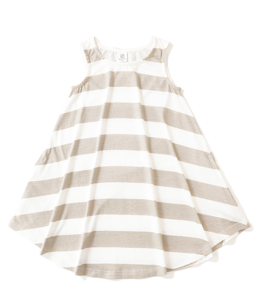 devirock（デビロック）の「ボーダーフレアタンクワンピース（ワンピース・キッズ・グレー系その他/キャメル/ネイビー/スモークピンク/レッド系その他/ラベンダー・160cm/140cm/100cm/130cm/110cm/150cm/120cm）」の17枚目の写真