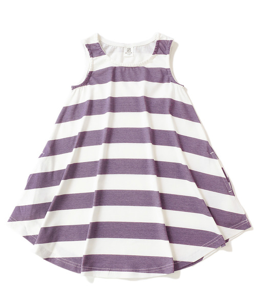 devirock（デビロック）の「ボーダーフレアタンクワンピース（ワンピース・キッズ・グレー系その他/キャメル/ネイビー/スモークピンク/レッド系その他/ラベンダー・160cm/140cm/100cm/130cm/110cm/150cm/120cm）」の19枚目の写真