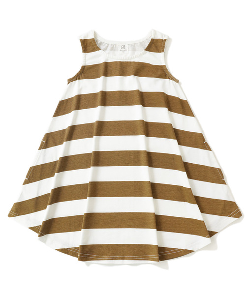 devirock（デビロック）の「ボーダーフレアタンクワンピース（ワンピース・キッズ・グレー系その他/キャメル/ネイビー/スモークピンク/レッド系その他/ラベンダー・160cm/140cm/100cm/130cm/110cm/150cm/120cm）」の20枚目の写真