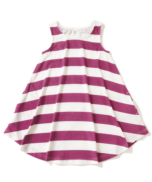 devirock（デビロック）の「ボーダーフレアタンクワンピース（ワンピース・キッズ・グレー系その他/キャメル/ネイビー/スモークピンク/レッド系その他/ラベンダー・160cm/140cm/100cm/130cm/110cm/150cm/120cm）」の22枚目の写真