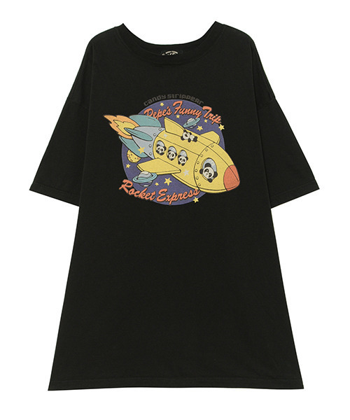 Candy Stripper（キャンディストリッパー）の「PEPE'S ROCKET TRIP BIG Tシャツ（Tシャツ/カットソー・レディース・オフホワイト/ブラック・2）」の2枚目の写真