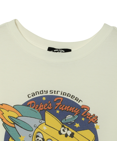 Candy Stripper（キャンディストリッパー）の「PEPE'S ROCKET TRIP BIG Tシャツ（Tシャツ/カットソー・レディース・オフホワイト/ブラック・2）」の6枚目の写真