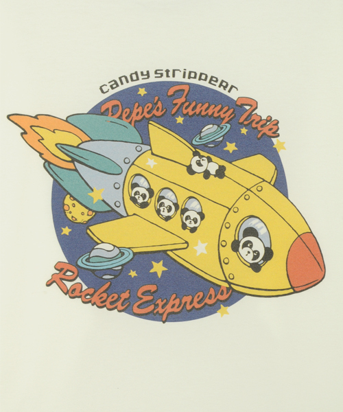 Candy Stripper（キャンディストリッパー）の「PEPE'S ROCKET TRIP BIG Tシャツ（Tシャツ/カットソー・レディース・オフホワイト/ブラック・2）」の8枚目の写真
