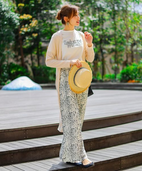 Fashion Letter（ファッションレター）の「UVカットレーヨンミックスマキシ丈サマーニットカーディガン（カーディガン/ボレロ・レディース・ホワイト/ブラック/ベージュ/ネイビー/グレー/カーキ・FREE）」の14枚目の写真