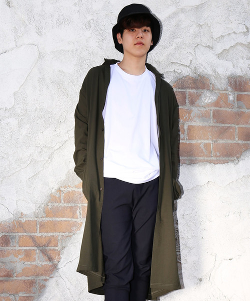 revertical(リバーティカル)の「無地 ロングブラウス ロングシャツカーデ(シャツ/ブラウス・メンズ・ホワイト/ベージュ/グレー/ブラック/カーキ・M/L)」の5枚目の写真