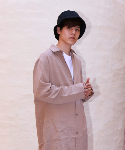 revertical(リバーティカル)の「無地 ロングブラウス ロングシャツカーデ(シャツ/ブラウス・メンズ・ホワイト/ベージュ/グレー/ブラック/カーキ・M/L)」の8枚目の写真