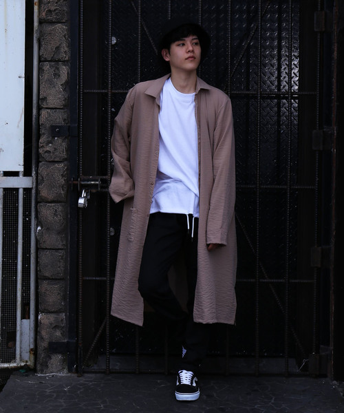 revertical(リバーティカル)の「無地 ロングブラウス ロングシャツカーデ(シャツ/ブラウス・メンズ・ホワイト/ベージュ/グレー/ブラック/カーキ・M/L)」の16枚目の写真