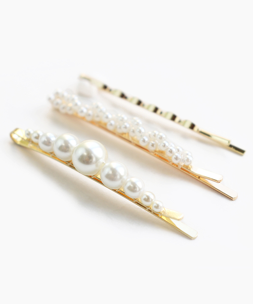 Kana（カナ）の「パールヘアピンセット〔3本セット〕（ヘアピン・レディース・A/B/C/D/E/F/G・フリー）」の3枚目の写真