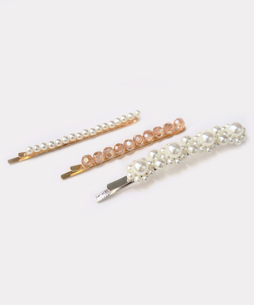 Kana（カナ）の「パールヘアピンセット〔3本セット〕（ヘアピン・レディース・A/B/C/D/E/F/G・フリー）」の4枚目の写真