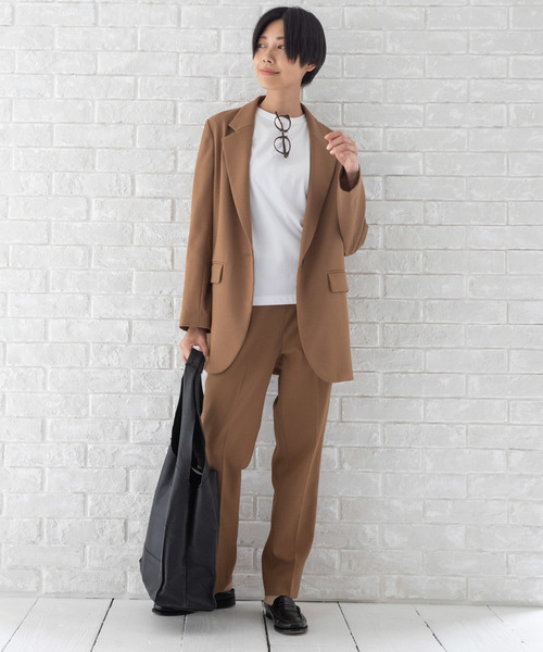 Munich（ミューニック）の「<ベルト付き＞　テーラードジャケット（テーラードジャケット・レディース・チャコールグレー/ブラック/キャメル/チェック・FREE）」の9枚目の写真