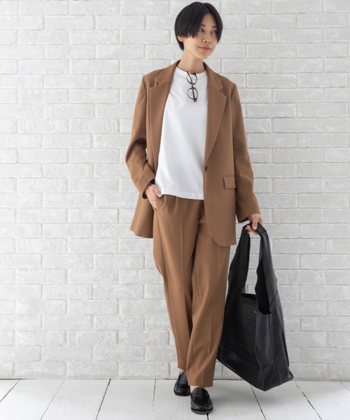 Munich（ミューニック）の「<ベルト付き＞　テーラードジャケット（テーラードジャケット・レディース・チャコールグレー/ブラック/キャメル/チェック・FREE）」の17枚目の写真